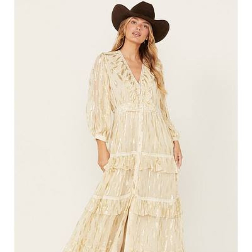 Jen's Pirate Booty Women's Celeb Foil Leaf Maxi Dress